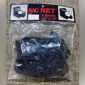 Sac Net Black New 5 mm Elastic Cord 15”x15” 6 Hooks